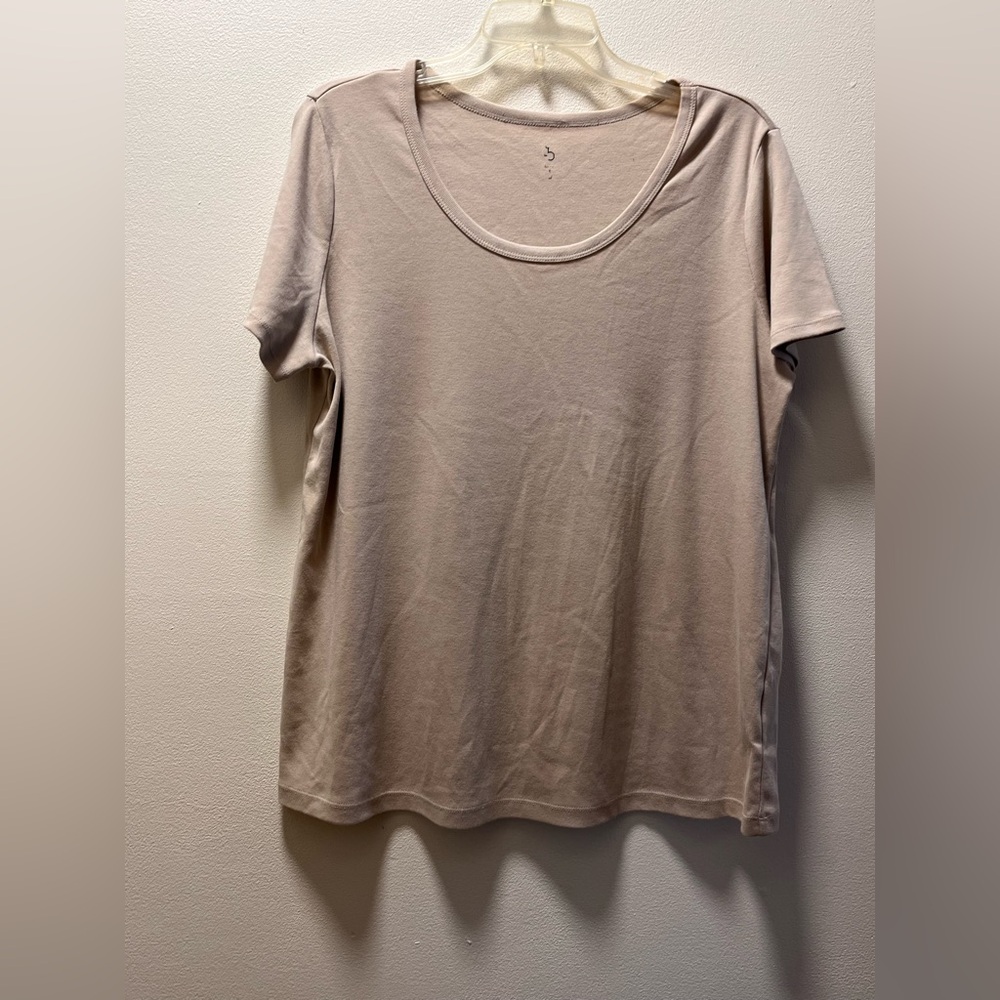 Dress Barn Casual Chic Stylish Comfy Short Sleeve Tunic T-Shirt, Women's 1X, Tan